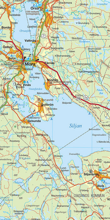 Carte routière n° 4 - Suède Centrale (Gävle, Sundsvall, Mora) | Kümmerly & Frey carte pliée Kümmerly & Frey 