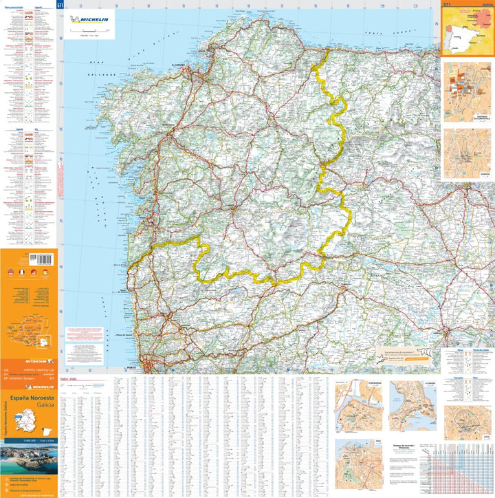 Carte routière n° 571 - Espagne Nord-est (Galice) | Michelin carte pliée Michelin 
