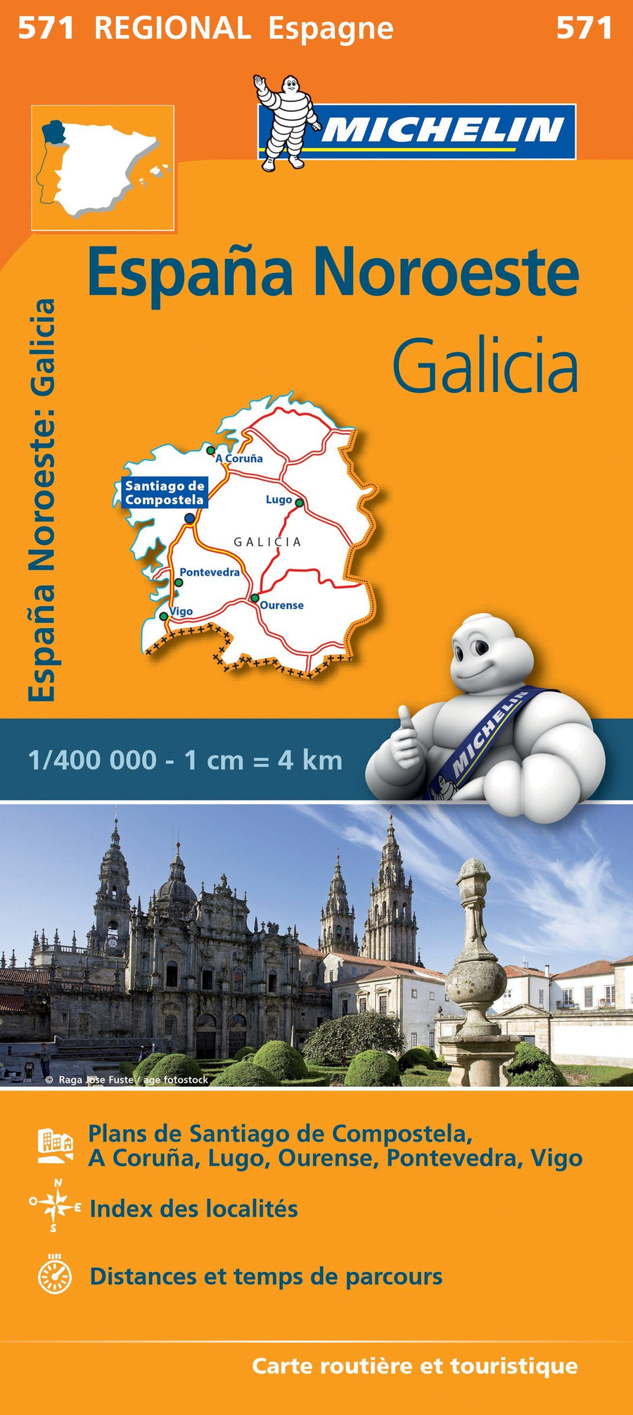 Carte routière n° 571 - Espagne Nord-est (Galice) | Michelin carte pliée Michelin 