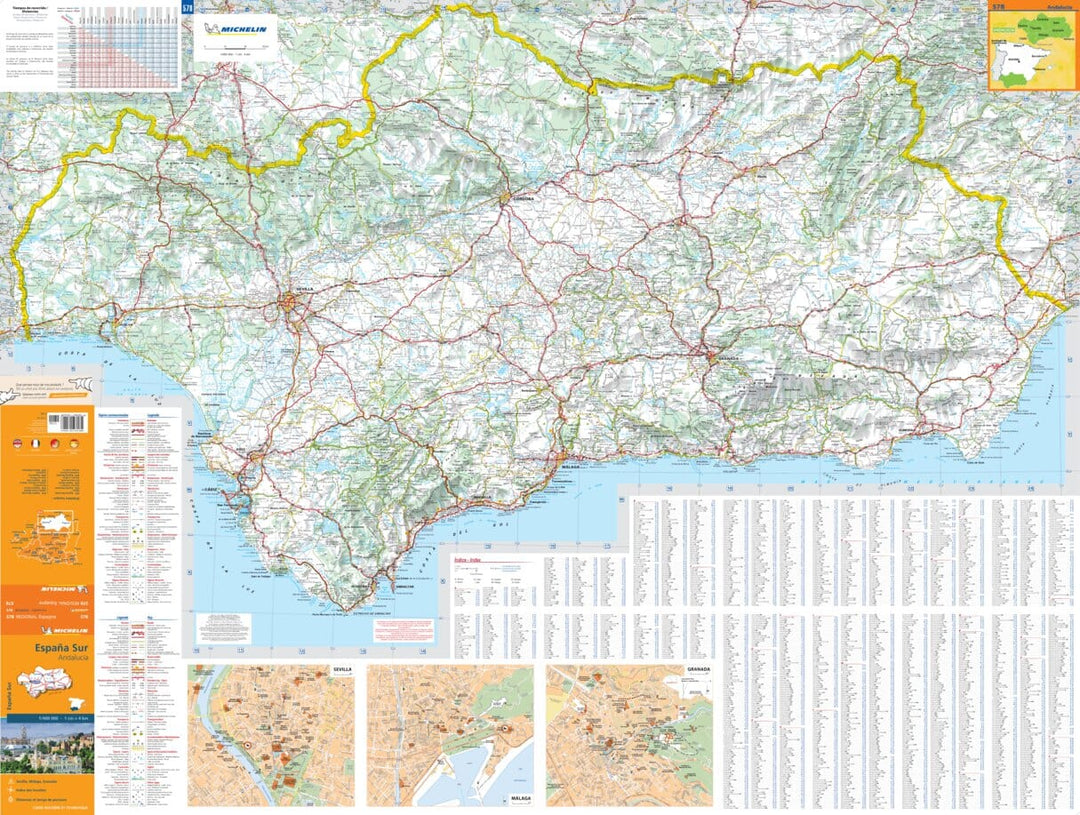 Carte routière n° 578 - Andalousie | Michelin carte pliée Michelin 