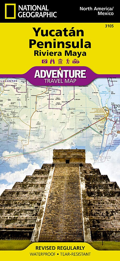 Carte routière - Péninsule du Yucatan Nord (Mexique) | National Geographic carte pliée National Geographic 