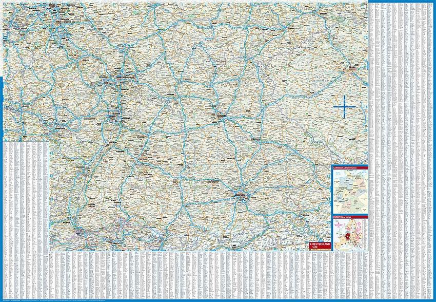 Carte routière de l'Allemagne – plastifiée | Borch Map - La Compagnie des Cartes