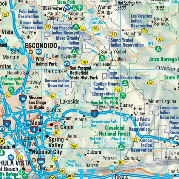Carte routière plastifiée - Californie | Borch Map carte pliée Borch Map 