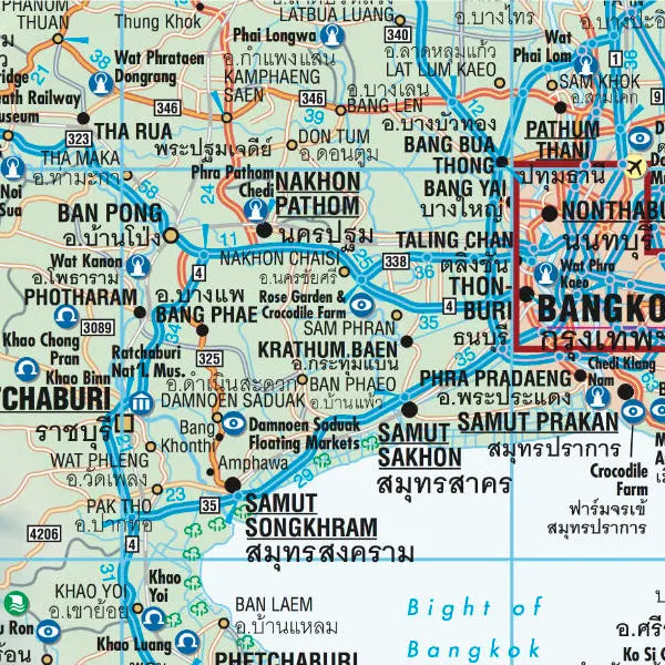 Carte routière plastifiée - Thailande | Borch Map carte pliée Borch Map 