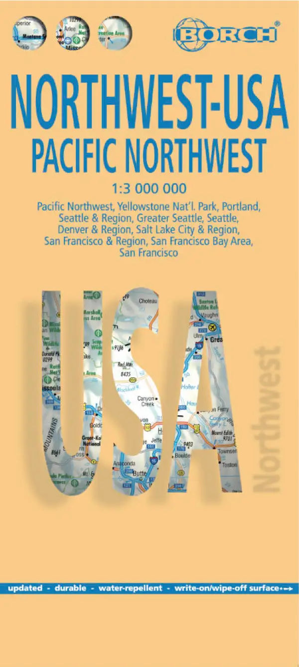 Carte routière plastifiée - USA Nord-Ouest | Borch Map carte pliée Borch Map 