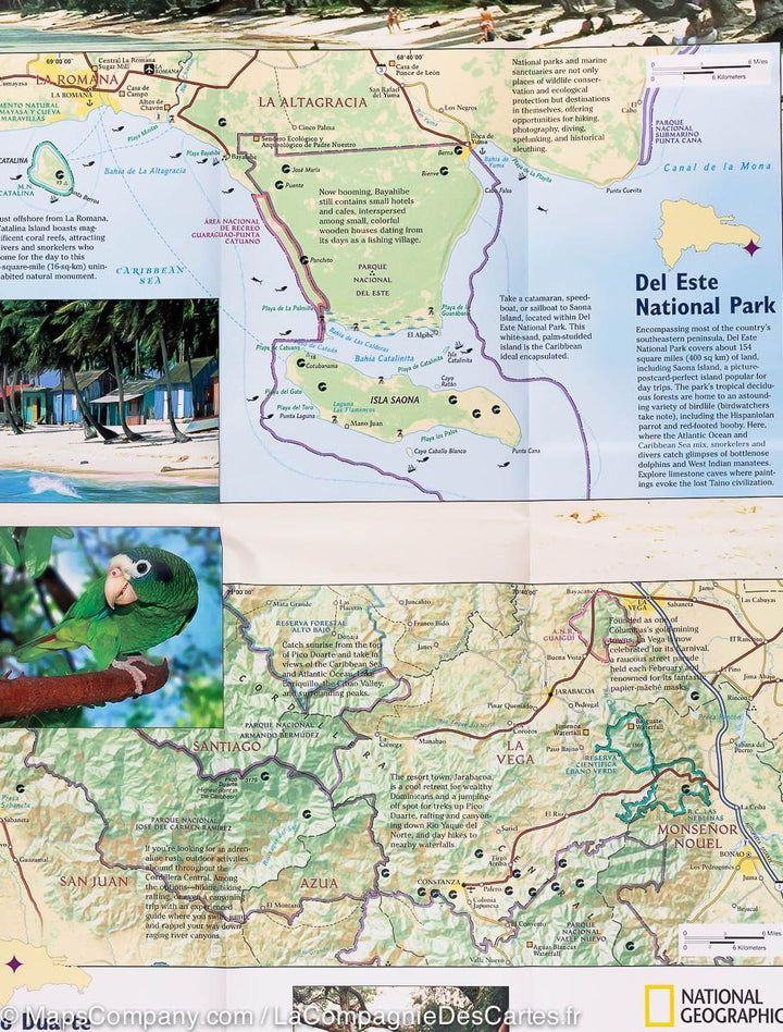 Carte routière de la République Dominicaine | National Geographic - La Compagnie des Cartes
