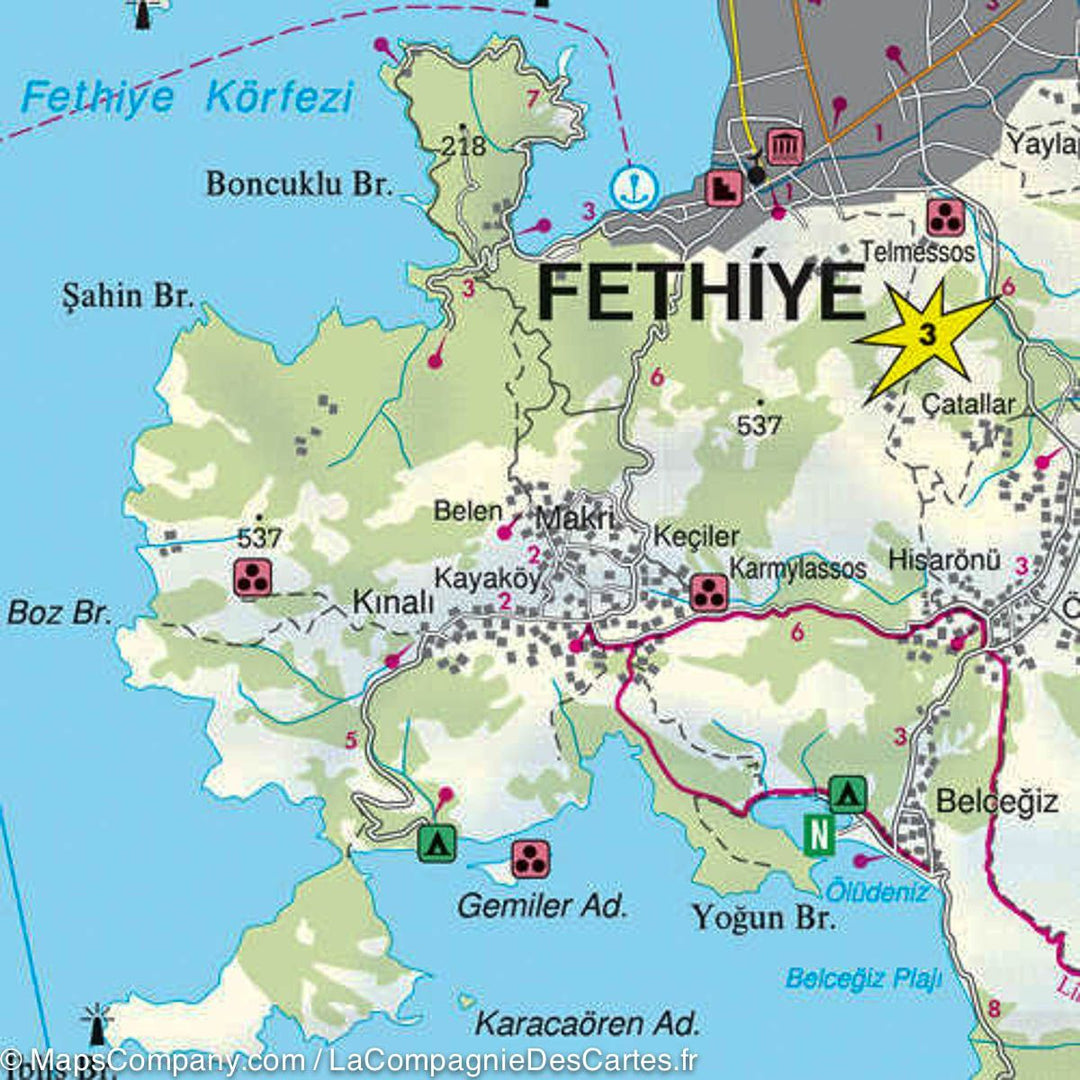 Carte routière de la Riviera Turque (Antalya, Kemer, Fethiye) | Freytag &#038; Berndt - La Compagnie des Cartes