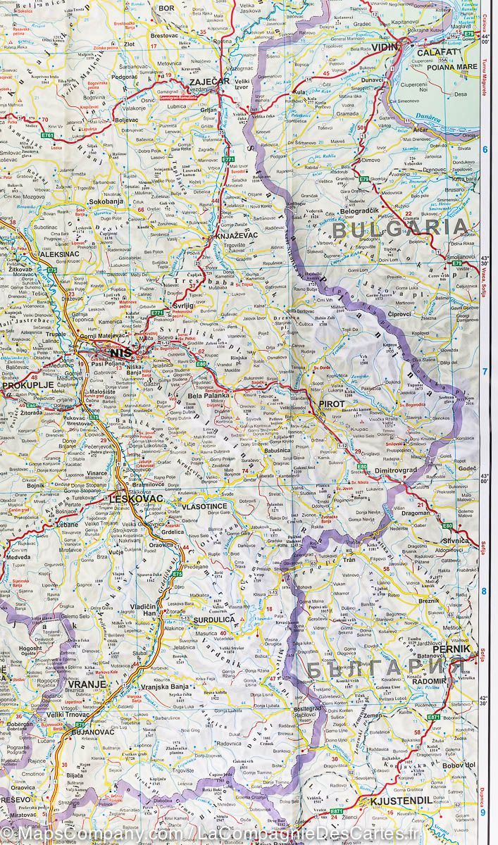Carte routière &#8211; Serbie, Kosovo &#038; Montenegro | Gizi Map - La Compagnie des Cartes