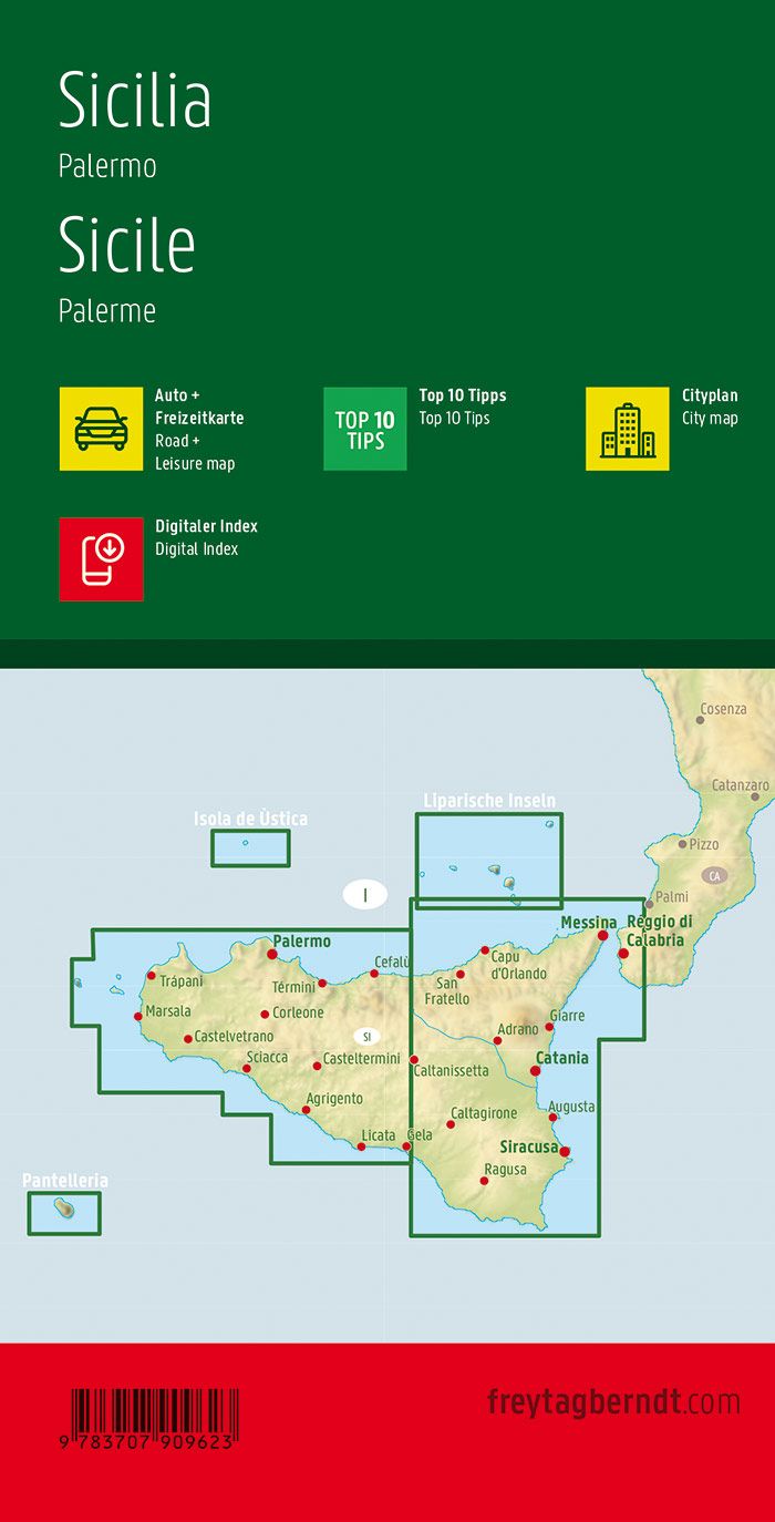 Carte routière - Sicile | Freytag & Berndt carte pliée Freytag & Berndt 
