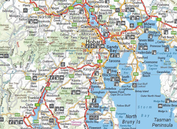 Carte routière - Tasmanie (Australie) | Hema Maps carte pliée Hema Maps 