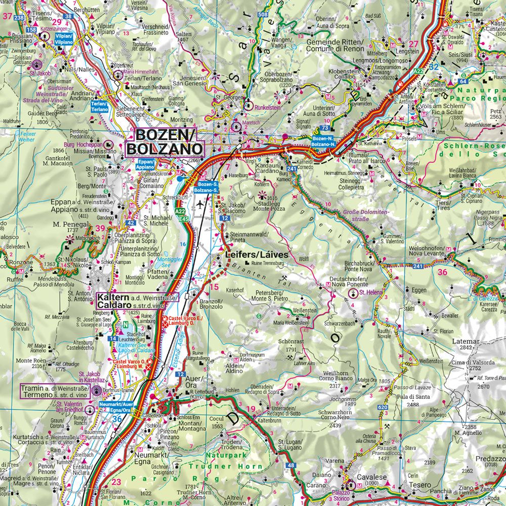 Carte routière - Tyrol du Sud, Trentin & Vénétie (région de Trente, Venise, lac de Garde) | Freytag & Berndt carte pliée Freytag & Berndt 