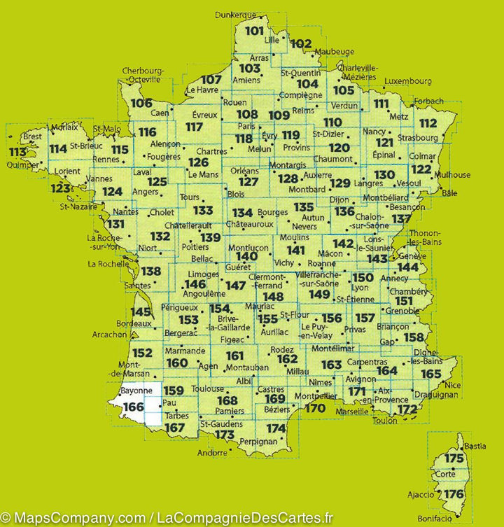 Carte IGN TOP 100 n° 133 - Tours, Blois &amp; Vallée et Châteaux de la Loire - La Compagnie des Cartes