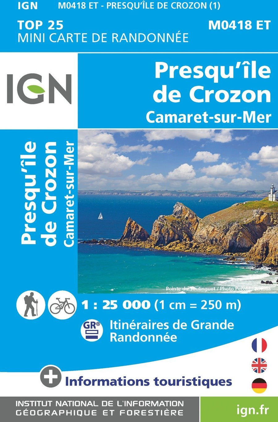 Carte Top 25 Mini n° M0418 OT - Presqu'île de Crozon, Camaret-sur-Mer | IGN carte pliée IGN 