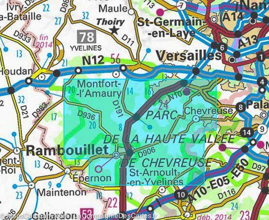 Carte IGN TOP 25 n° 2215 OTR (Résistante) - Forêt de Rambouillet (PNR de la Haute Vallée de Chevreuse) - La Compagnie des Cartes