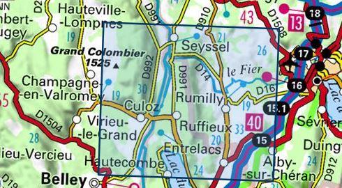 Carte TOP 25 n° 3331 OT - Rumilly, Seyssel (Alpes) | IGN carte pliée IGN 