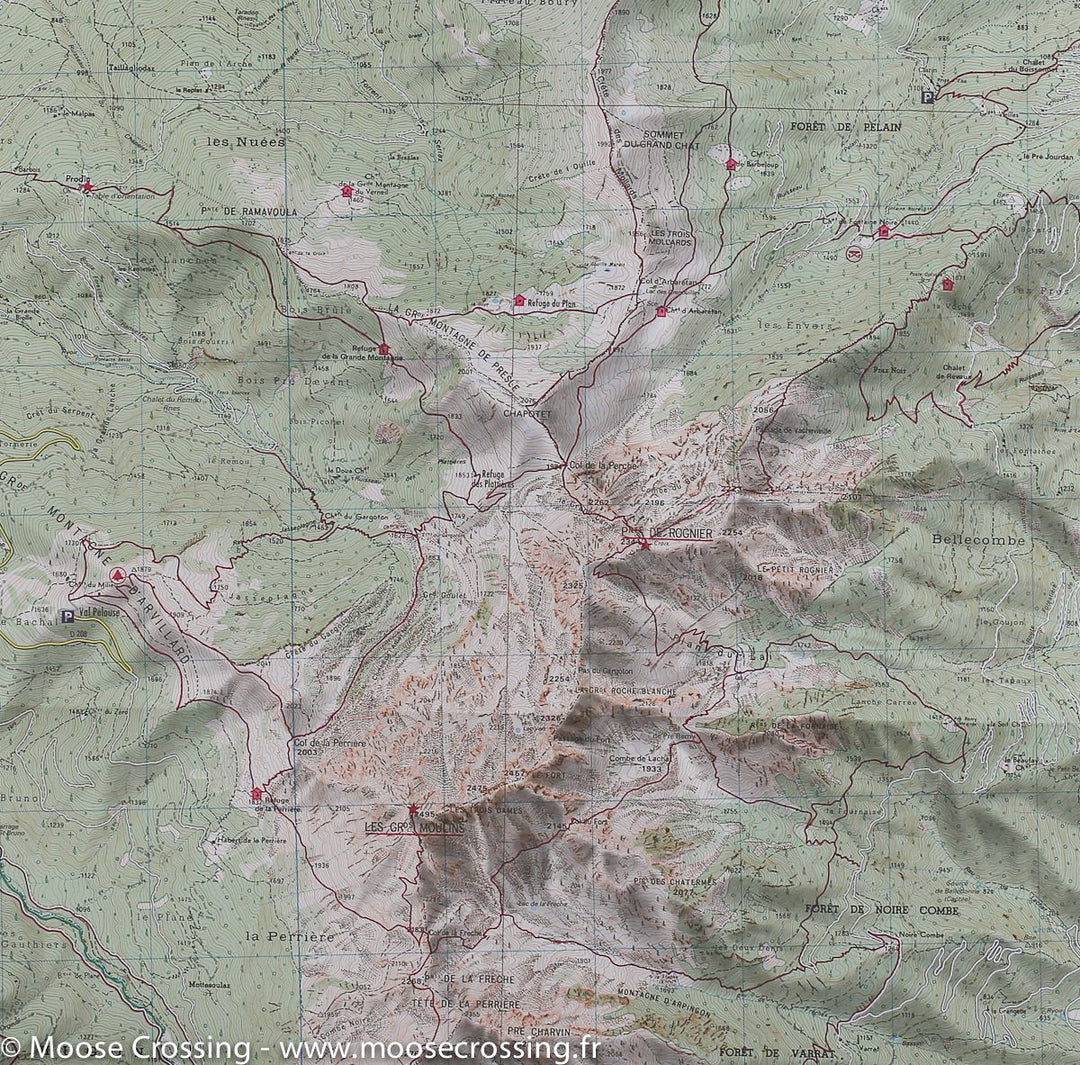 Carte TOP 25 n° 3433 OT - Allevard (Massif de Belledonne Nord, Alpes) | IGN carte pliée IGN 