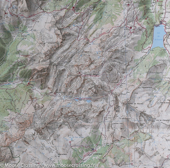 Carte TOP 25 n° 3532 OT - Massif du Beaufortain, Moûtiers, La Plagne | IGN carte pliée IGN 