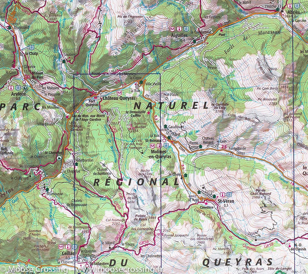 Carte TOP 25 n° 3536 OTR (résistante) - Briançon, Serre Chevalier & Montgenèvre (Alpes) | IGN carte pliée IGN 