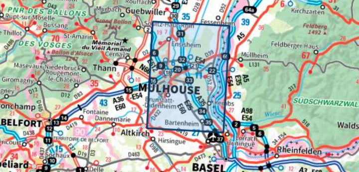 Carte TOP 25 n° 3720 ET - Mulhouse, Forêt Domaniale de la Hardt | IGN carte pliée IGN 