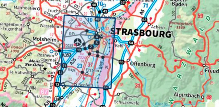 Carte TOP 25 n° 3816 OT - Strasbourg, Erstein, le Ried | IGN carte pliée IGN 