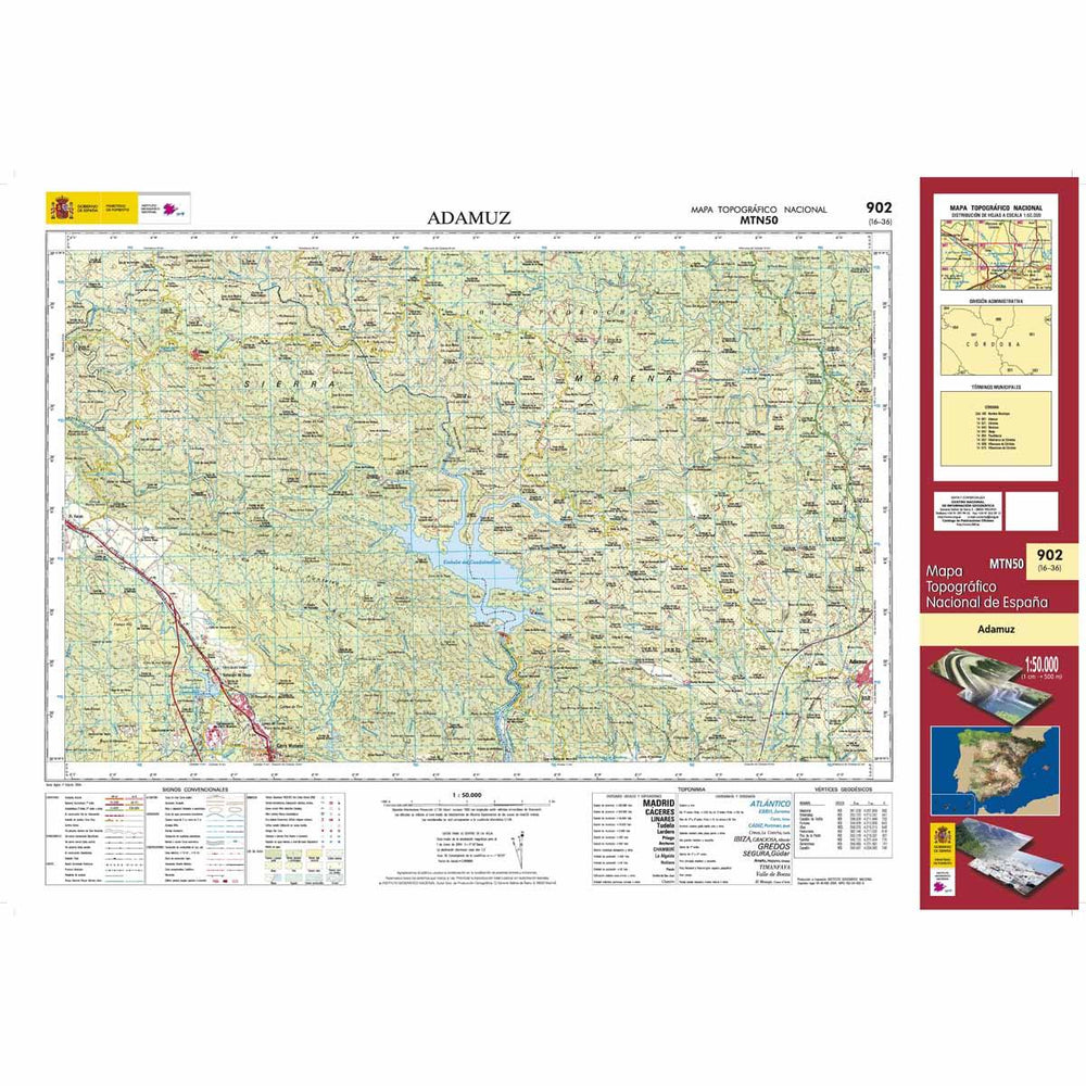 Carte topographique de l'Espagne - Adamuz, n° 0902 | CNIG - 1/50 000 carte pliée CNIG 