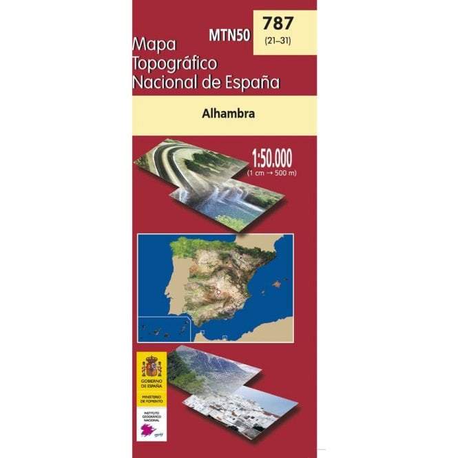 Carte topographique de l'Espagne - Alhambra, n° 0787 | CNIG - 1/50 000 carte pliée CNIG 