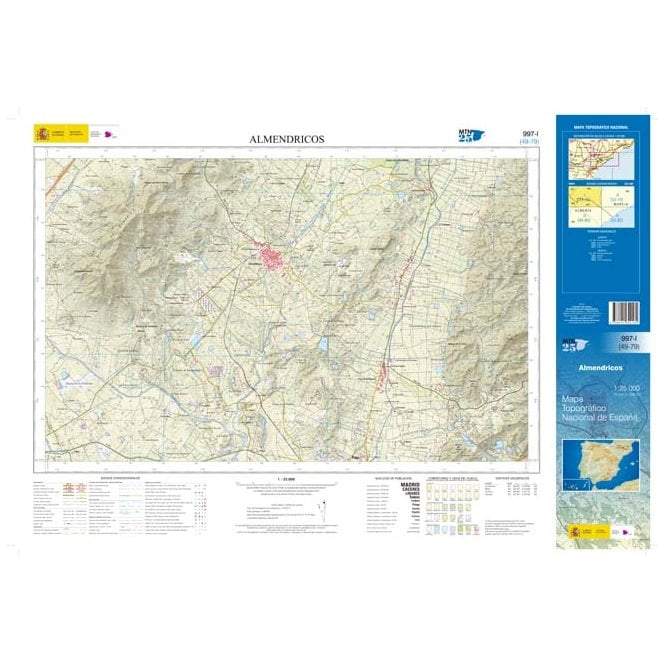 Carte topographique de l'Espagne - Almendricos, n° 0997.1 | CNIG - 1/25 000 carte pliée CNIG 