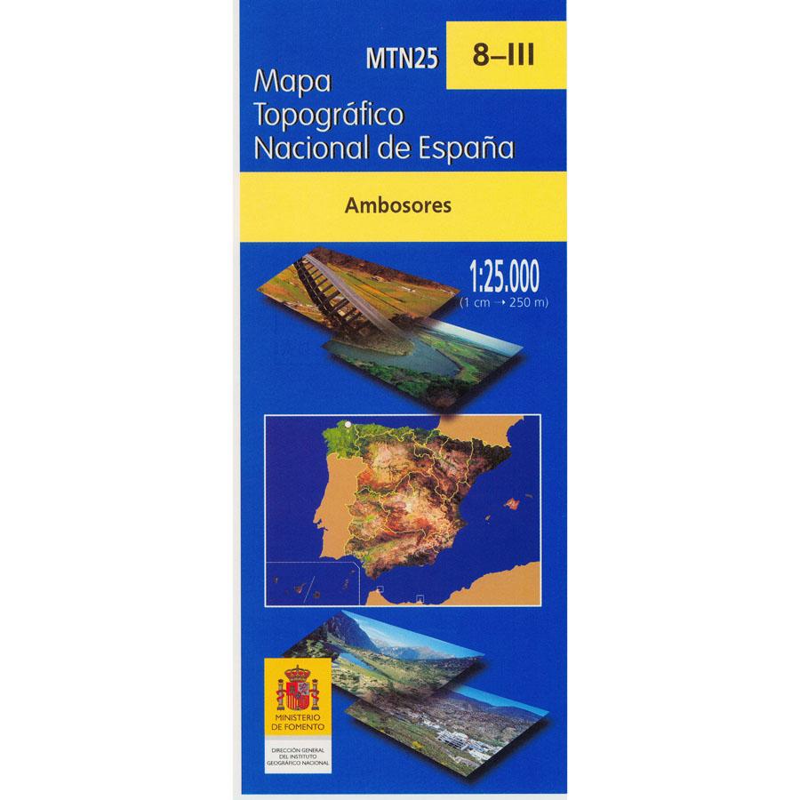 Carte topographique de l'Espagne - Ambosores, n° 0008.3 | CNIG - 1/25 000 carte pliée CNIG 