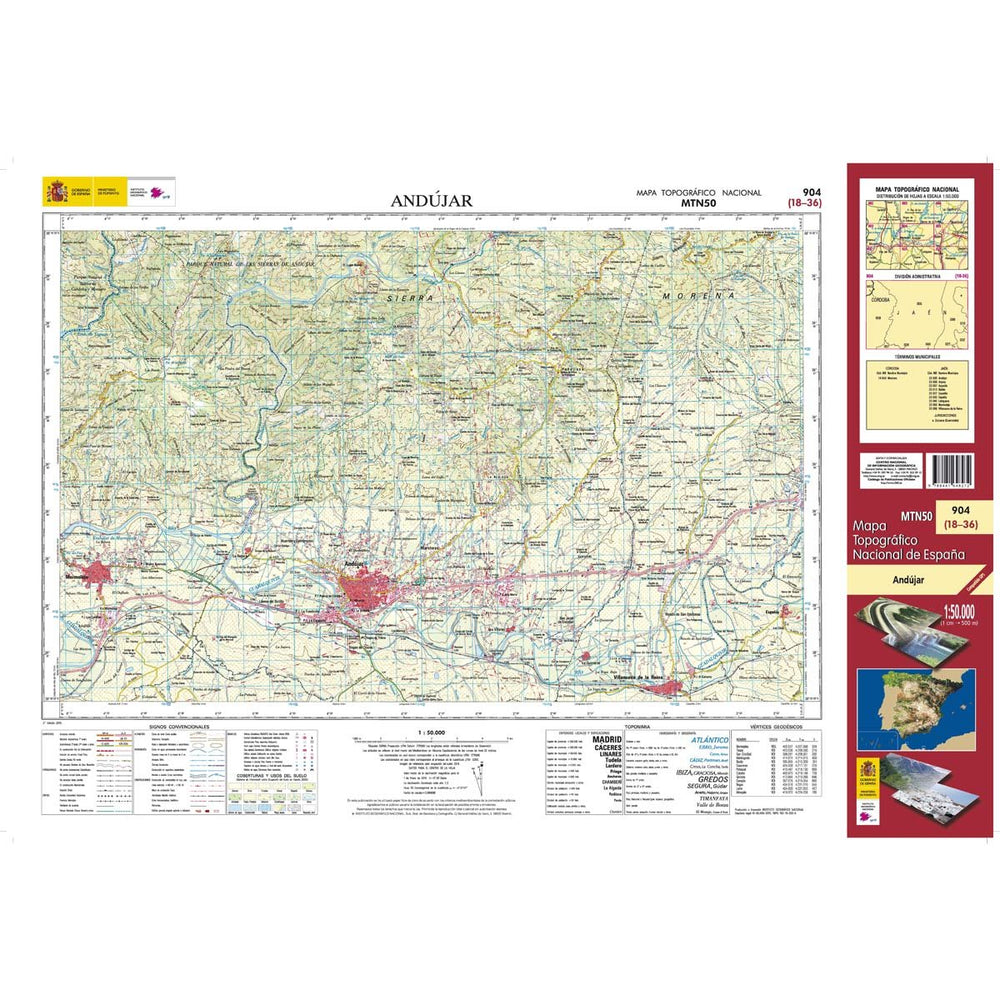 Carte topographique de l'Espagne - Andújar, n° 0904 | CNIG - 1/50 000 carte pliée CNIG 