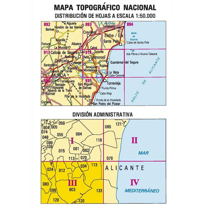 Carte topographique de l'Espagne - Benejúzar, n° 0914.3 | CNIG - 1/25 000 carte pliée CNIG 