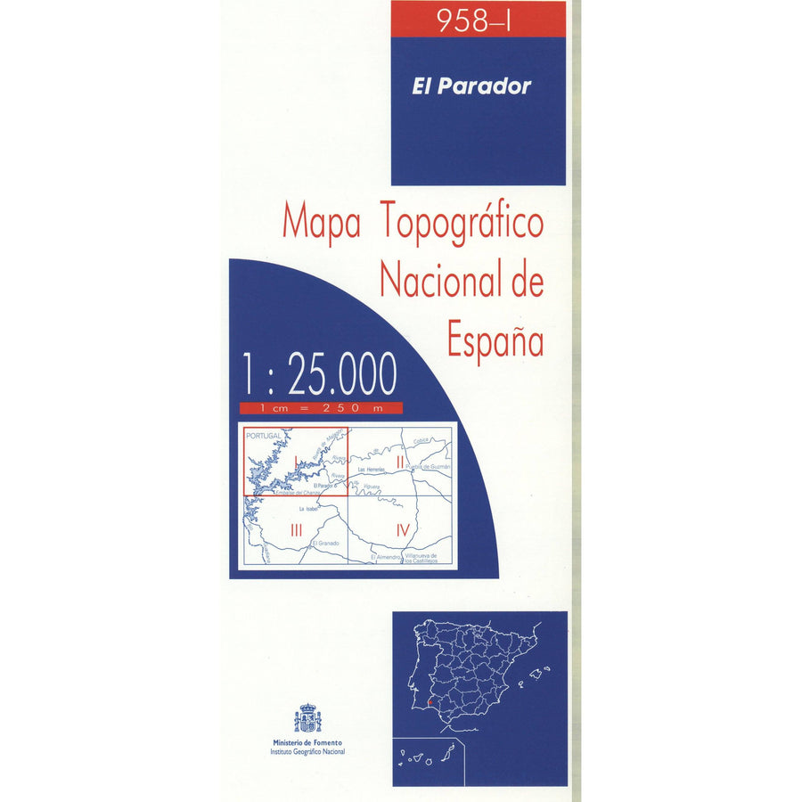 Carte topographique de l'Espagne - El Parador, n° 0958.1 | CNIG - 1/25 000 carte pliée CNIG 