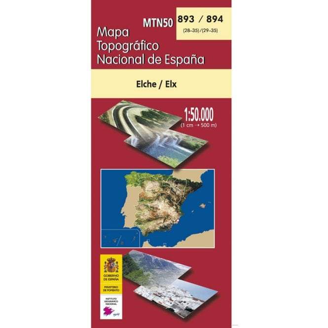 Carte topographique de l'Espagne - Elche/Elx, n° 0893/894 | CNIG - 1/50 000 carte pliée CNIG 