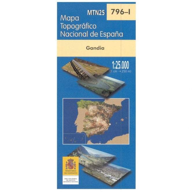 Carte topographique de l'Espagne - Gandia, n° 0796.1 | CNIG - 1/25 000 carte pliée CNIG 