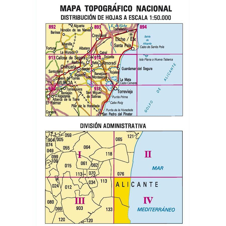 Carte topographique de l'Espagne - La Mata, n° 0914.4 | CNIG - 1/25 000 carte pliée CNIG 