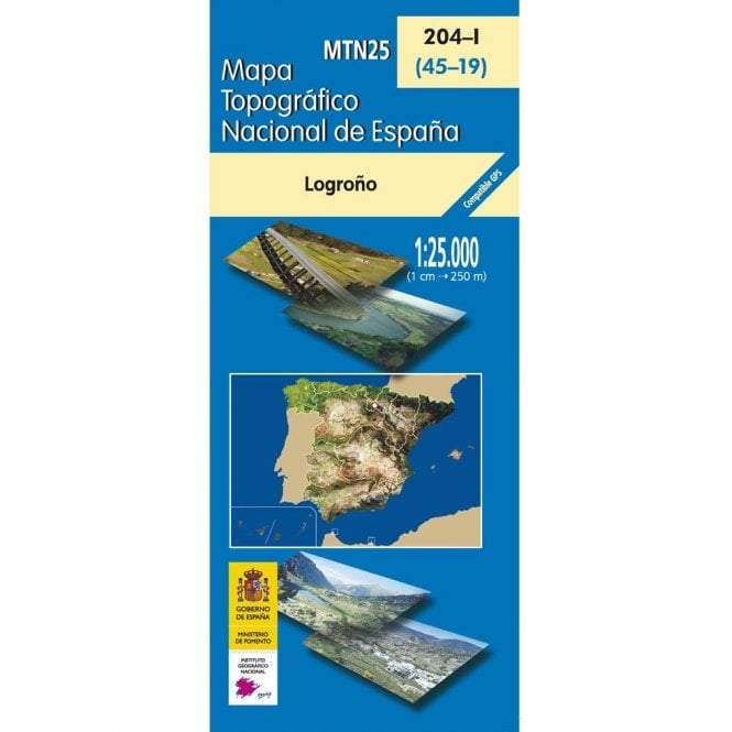 Carte topographique de l'Espagne - Logroño, n° 0204.1 | CNIG - 1/25 000 carte pliée CNIG 