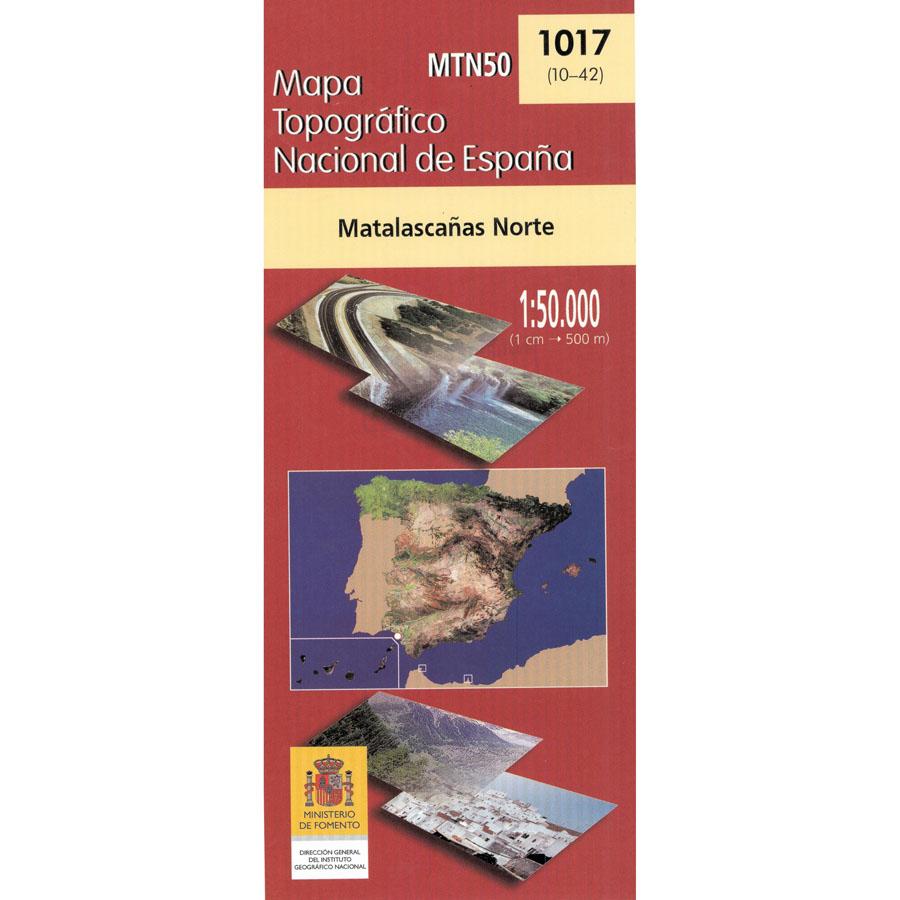 Carte topographique de l'Espagne - Matalascañas Norte, n° 1017 | CNIG - 1/50 000 carte pliée CNIG 