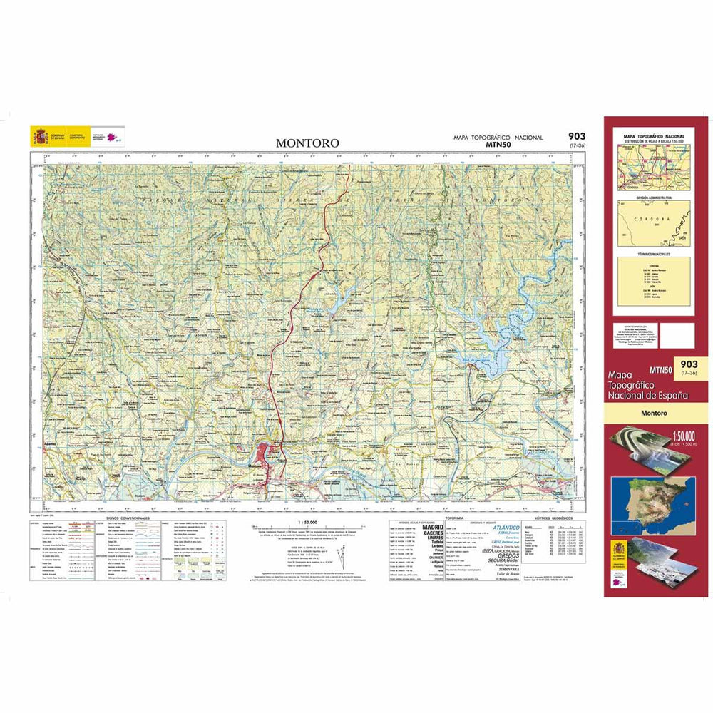 Carte topographique de l'Espagne - Montoro, n° 0903 | CNIG - 1/50 000 carte pliée CNIG 