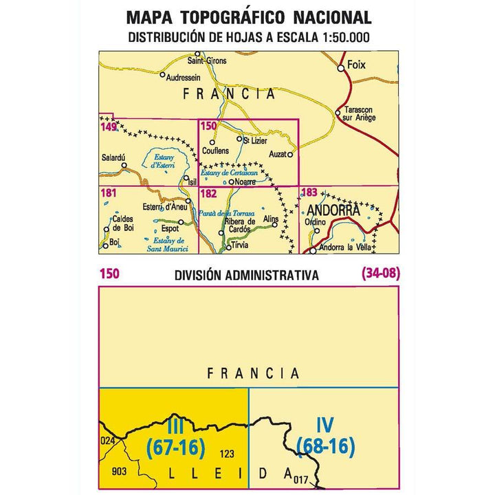 Carte topographique de l'Espagne n° 0150.3 - Noarre | CNIG - 1/25 000 carte pliée CNIG 