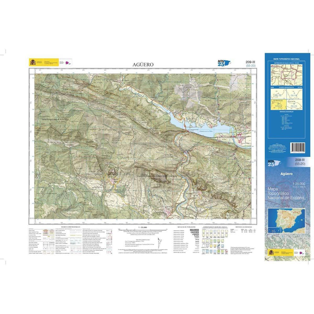 Carte topographique de l'Espagne n° 0209.3 - Agüero | CNIG - 1/25 000 carte pliée CNIG 