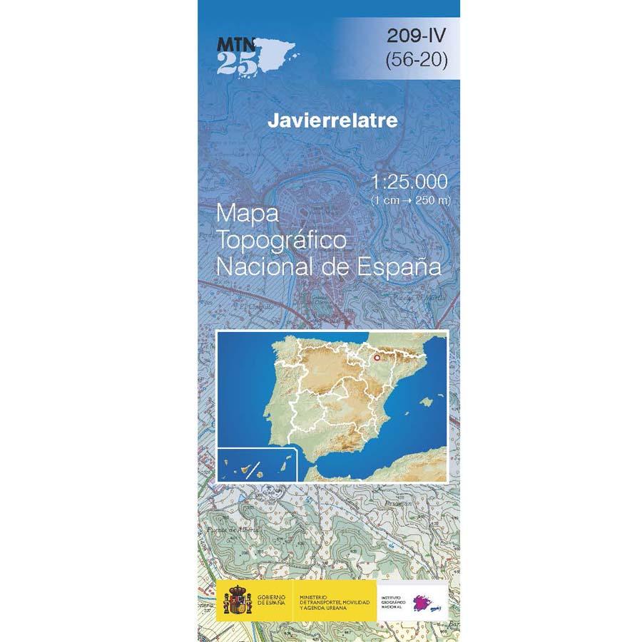 Carte topographique de l'Espagne n° 0209.4 - Javierrelatre | CNIG - 1/25 000 carte pliée CNIG 
