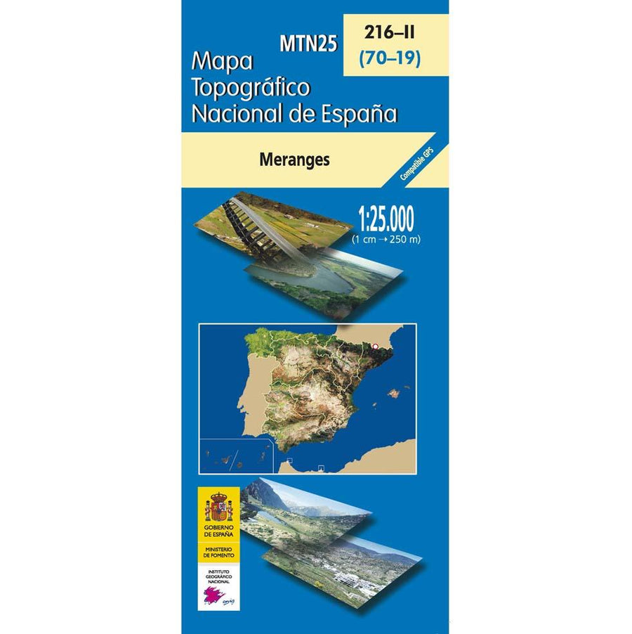 Carte topographique de l'Espagne n° 0216.2 - Meranges | CNIG - 1/25 000 carte pliée CNIG 