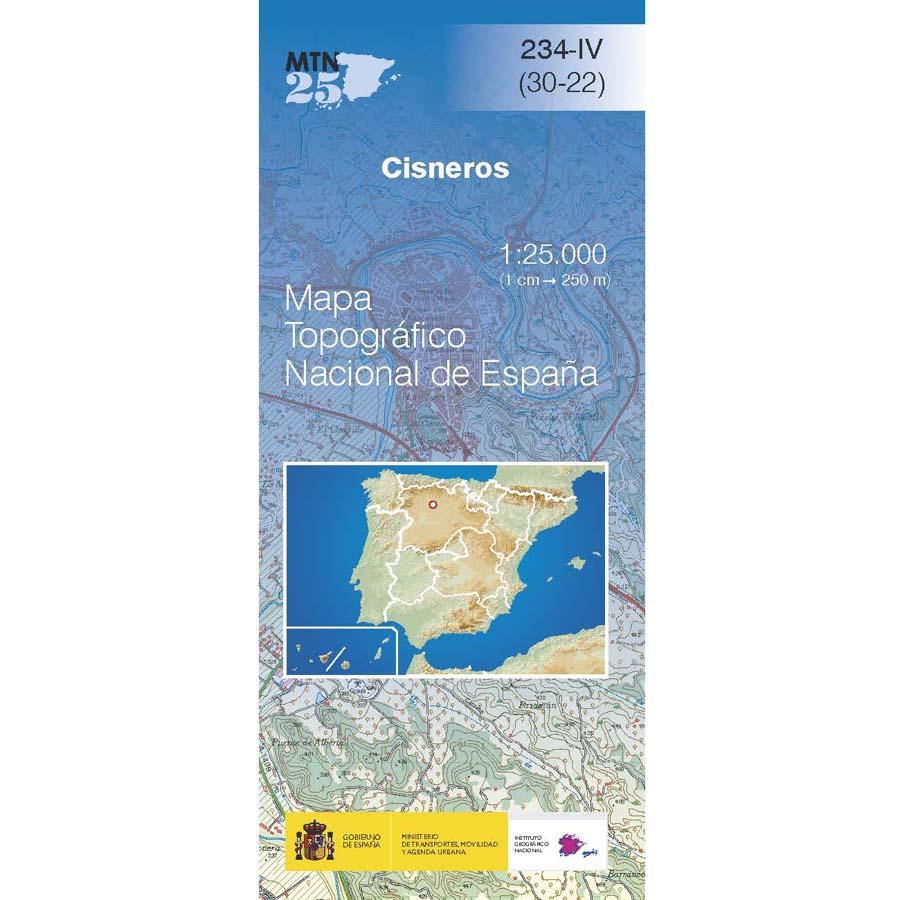 Carte topographique de l'Espagne n° 0234.4 - Cisneros | CNIG - 1/25 000 carte pliée CNIG 