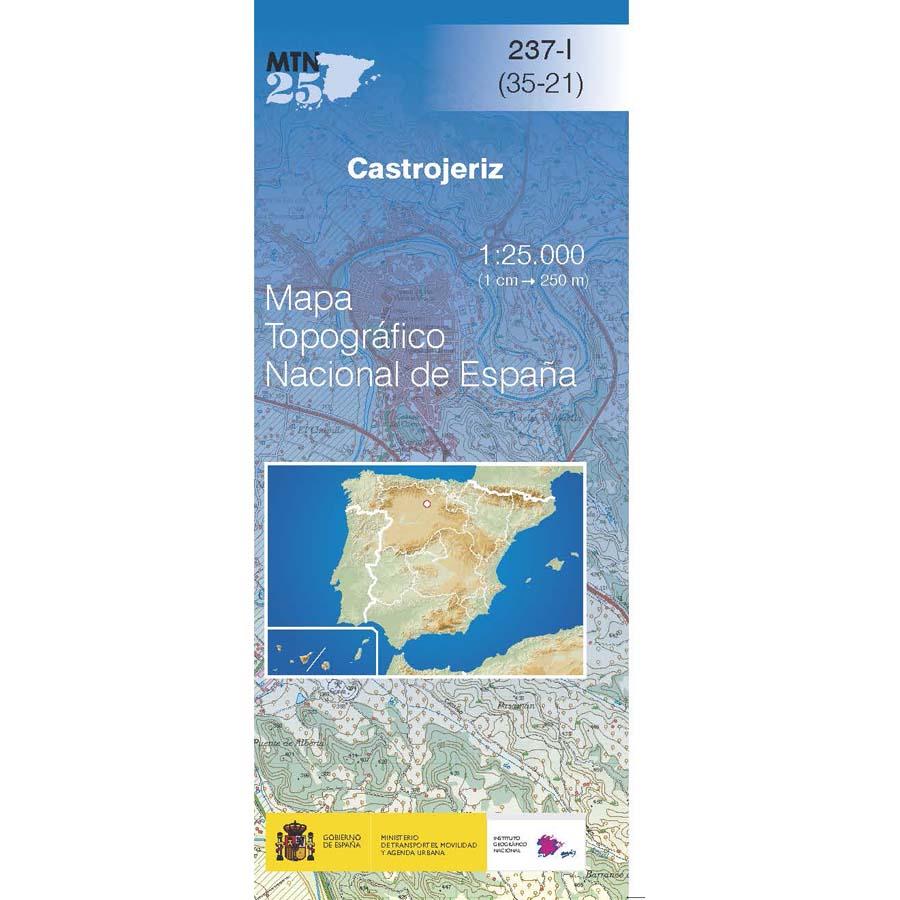 Carte topographique de l'Espagne n° 0237.1 - Castrojeriz | CNIG - 1/25 000 carte pliée CNIG 