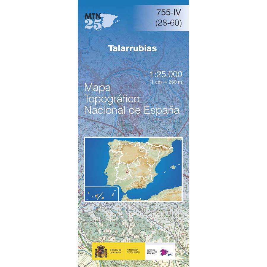 Carte topographique de l'Espagne n° 0755.4 - Talarrubias | CNIG - 1/25 000 carte pliée CNIG 