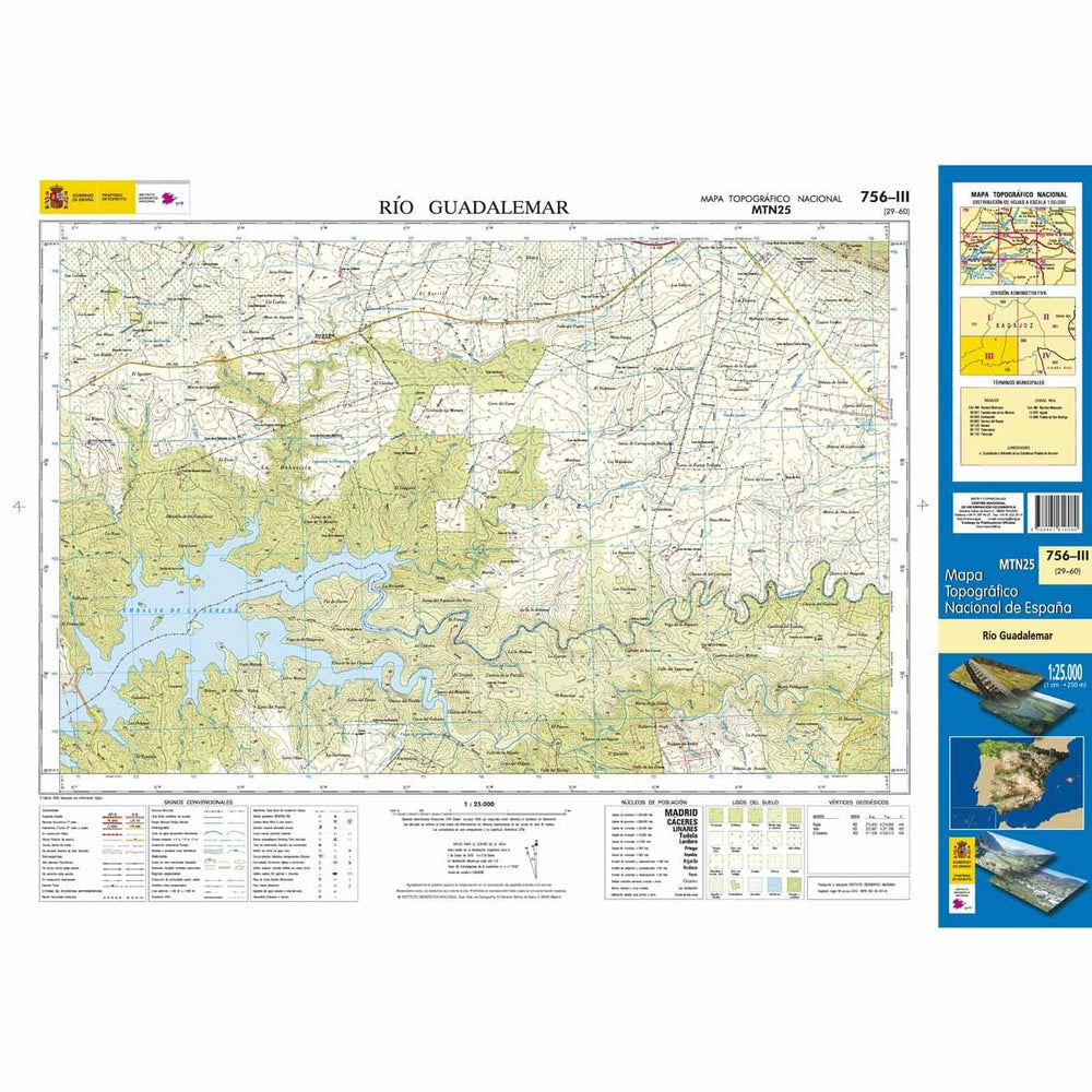 Carte topographique de l'Espagne n° 0756.3 - Río Guadalemar | CNIG - 1/25 000 carte pliée CNIG 