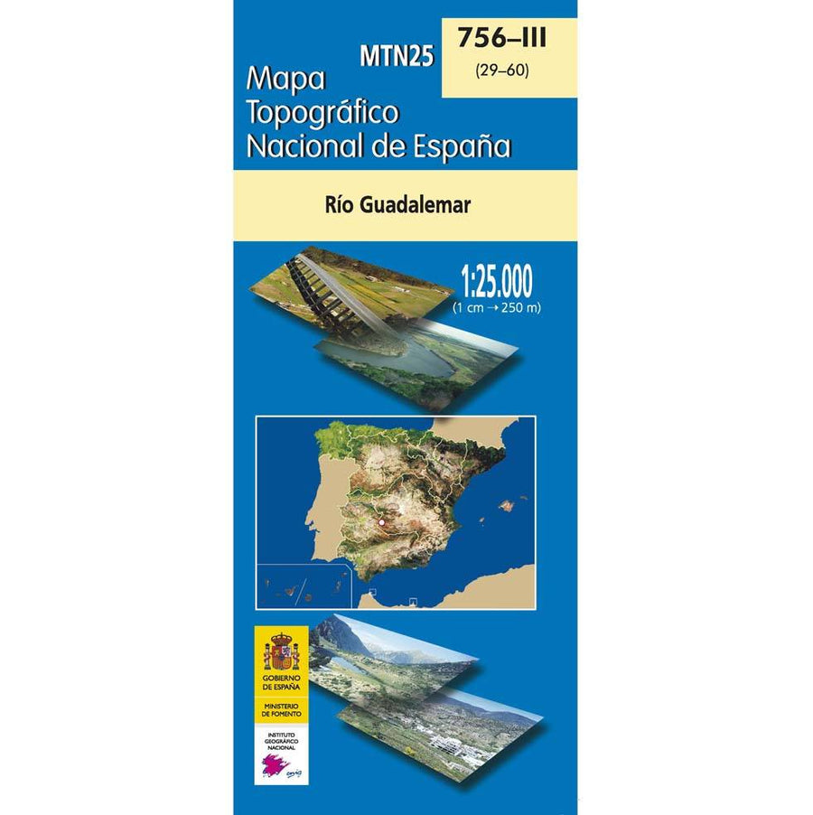 Carte topographique de l'Espagne n° 0756.3 - Río Guadalemar | CNIG - 1/25 000 carte pliée CNIG 