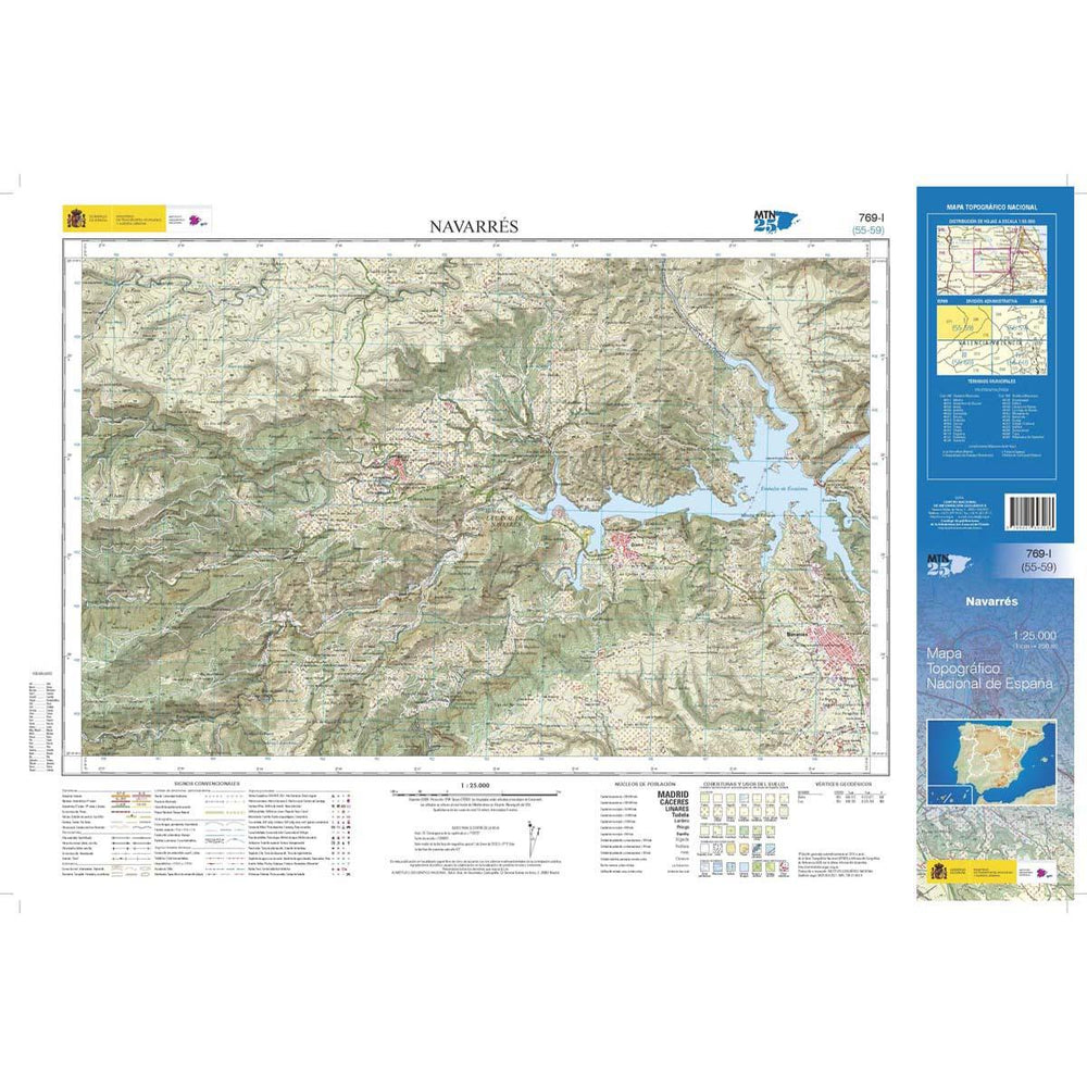 Carte topographique de l'Espagne n° 0769.1 - Navarrés | CNIG - 1/25 000 carte pliée CNIG 