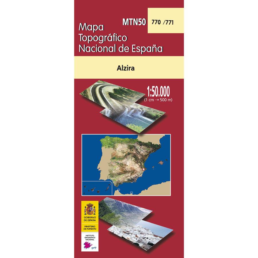 Carte topographique de l'Espagne n° 0770/771 - Alzira | CNIG - 1/50 000 carte pliée CNIG 