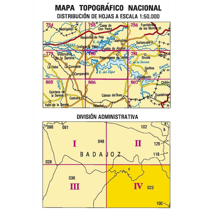 Carte topographique de l'Espagne n° 0780.4 - Peñalobar | CNIG - 1/25 000 carte pliée CNIG 