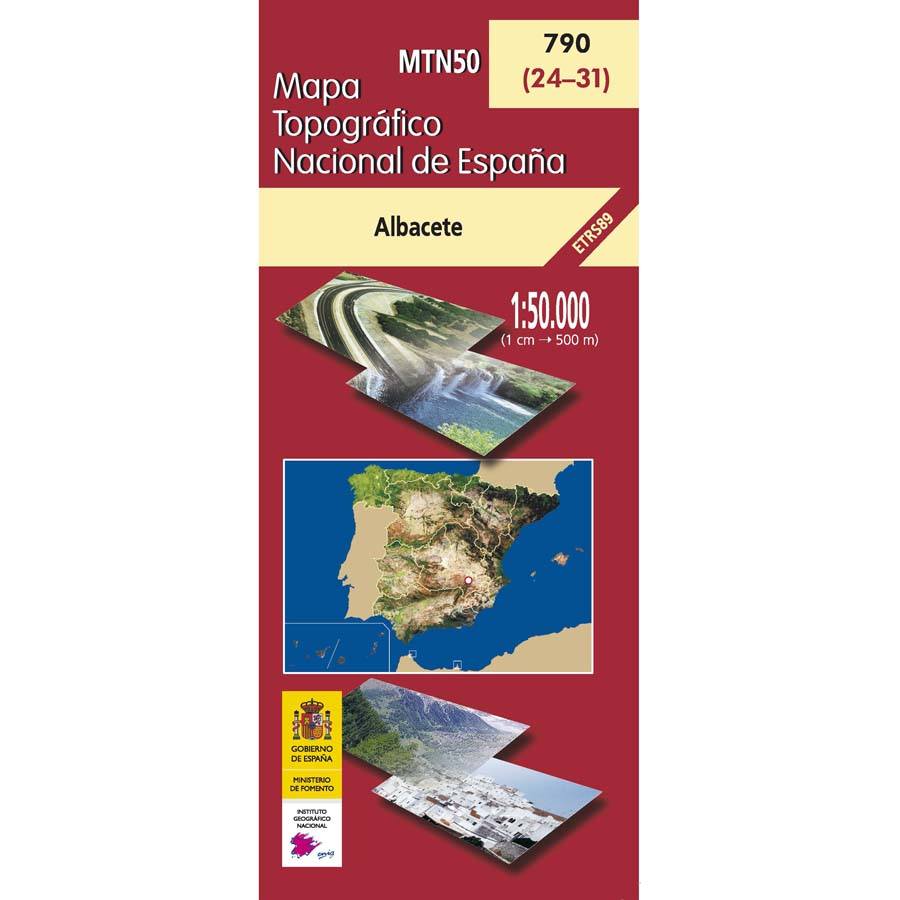 Carte topographique de l'Espagne n° 0790 - Albacete | CNIG - 1/50 000 carte pliée CNIG 